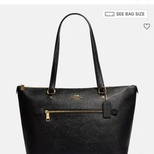 Coach Black Leather Gallery Tote Bag - like NEW